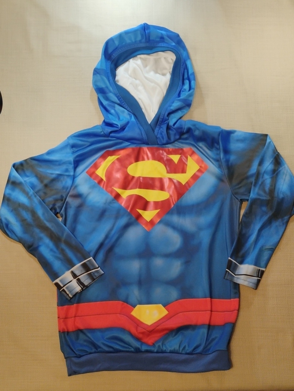 DC Boys Blue Superman Pullover Hoodie with Red and Yellow Shield